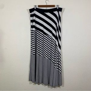 Lane Bryant sz:18/20 Black & White Diagonal Striped Maxi Skirt